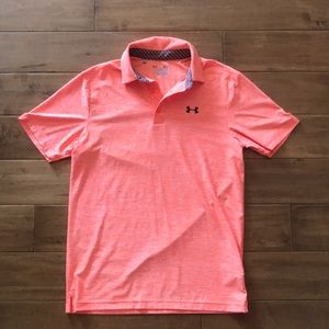 Orange under armor golf polo